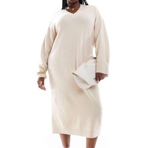Asos Curve Knitted Sweater Maxi Dress